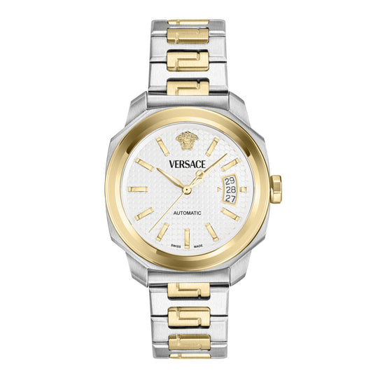Versace Dylos Automatic Men's White Silver Gold Watch VEAG00624