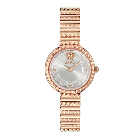 Versace Greca Goddess Petite Ladies' Silver Rose Gold Watch VEDFA0424