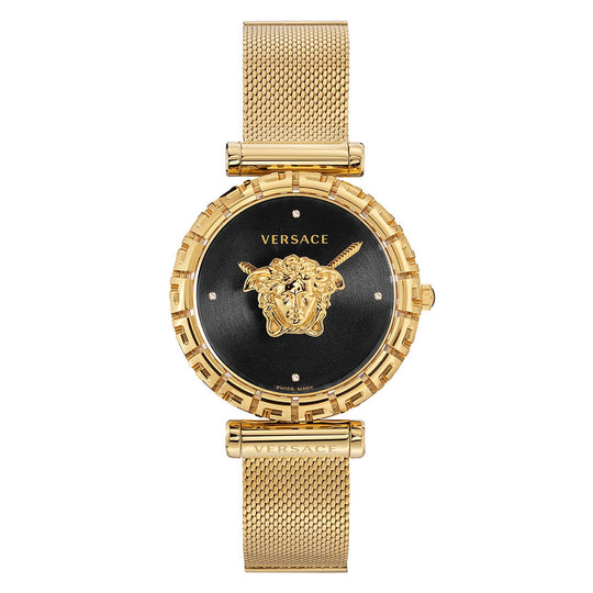 Versace Palazzo Empire Greca Diamond Ladies’ Black Gold Watch VEDV01319