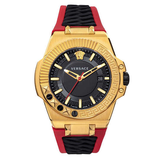 Versace Chain Reaction Quartz Men's Black Gold Watch VEDY00319