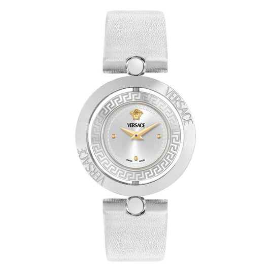 Versace Eon Restyling 33.5mm Ladies Silver Leather Watch