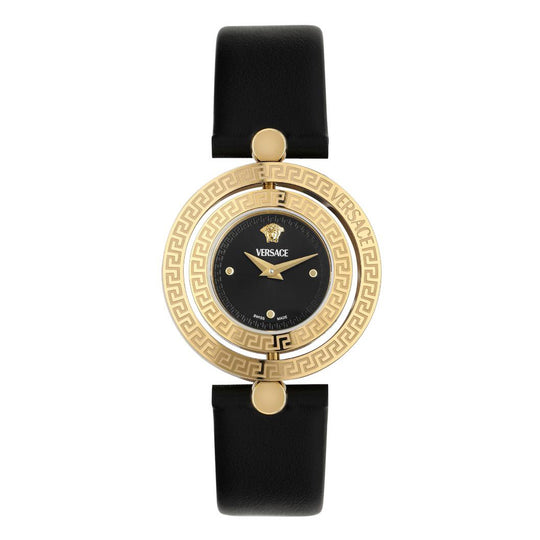Versace Eon Restyling 33.5mm Ladies Black Leather Watch