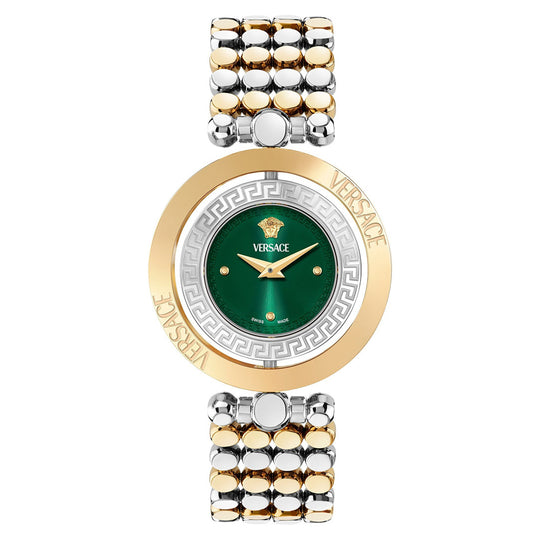 Versace Eon Restyling 33.5mm Ladies Green Dial Two-Tone Watch