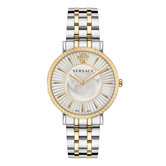 Versace V-Eternal Quartz Ladies' Silver Gold Watch VEJL00622