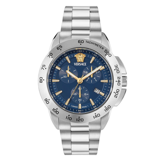 Versace V-Sport Chronograph 44mm Men's Blue Watch