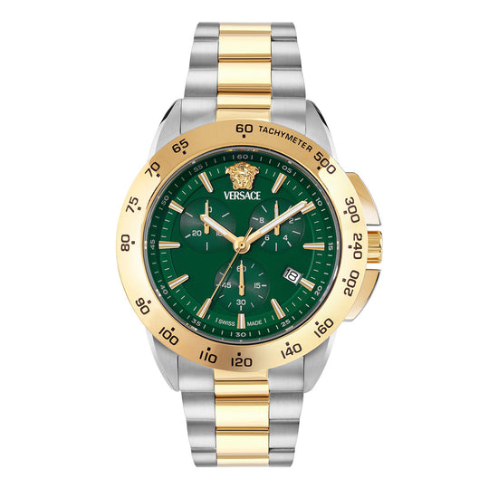 Versace V-Sport 44mm Green Gold Men’s Chronograph Watch