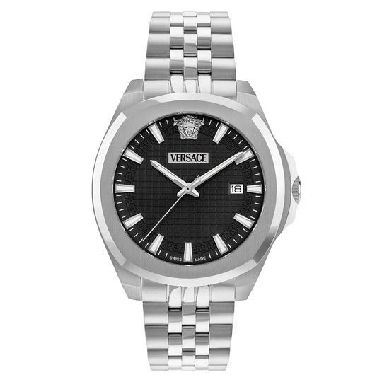 Versace Luxury 42mm Black Silver Men’s Dress Watch