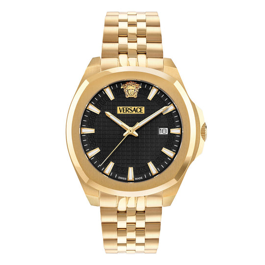 Versace Luxury 42mm Black Gold Men’s Dress Watch