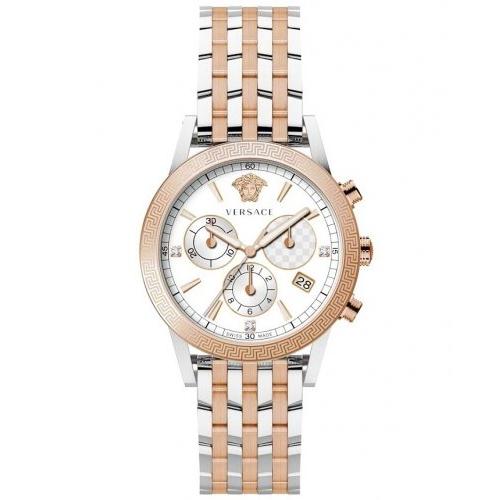 Versace Ladies Watch Sport Tech 40mm Diamond Two-Tone Bracelet VELT00819