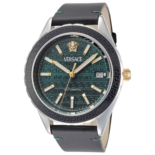 Versace Hellenyium Automatic Men's Green Silver Watch VEQCA0124