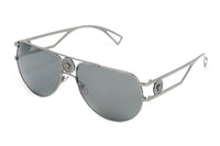 Versace Men's Sunglasses Medusa Pilot Silver Mirror VE2225 10016G