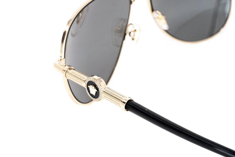 Versace Unisex Sunglasses Pilot Pale Gold VE2236 12526G