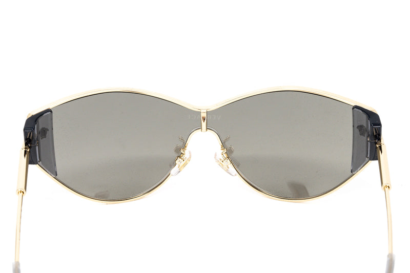 Versace Women's Sunglasses Cat Eye Pale Gold Silver Mirror VE2239 12526G