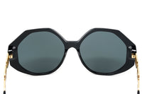 Versace Women's Sunglasses Oversized Hexagonal Black/Gold VE4395 GB1/87