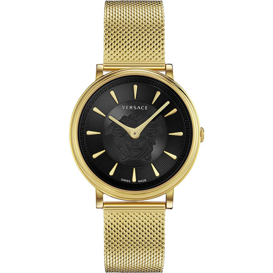 Versace Ladies Watch V-Circle 38mm Black Gold VE8102119