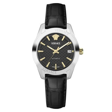 Versace Greca Classic Ladies’ Black Silver Automatic Watch VESCA0124