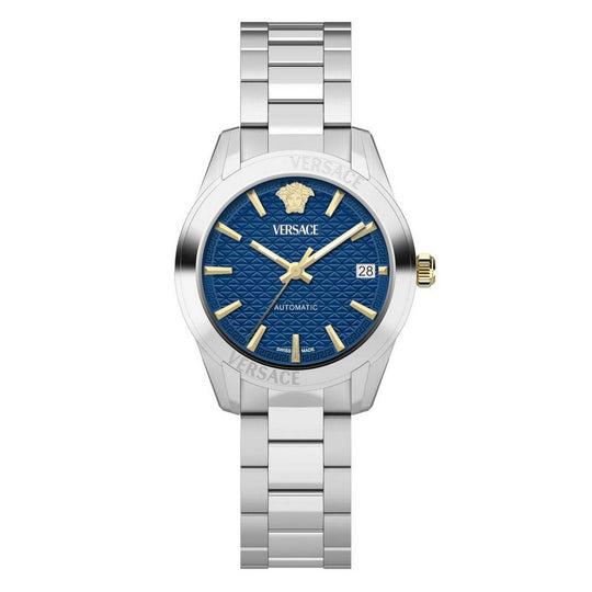 Versace Greca Classic Ladies’ Blue Silver Automatic Watch VESCA0224