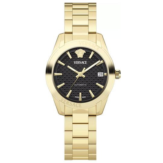 Versace Greca Classic Ladies’ Black Gold Automatic Watch VESCA0624