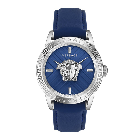 Versace V-Code Quartz Men's Blue Silver Watch VESN00122