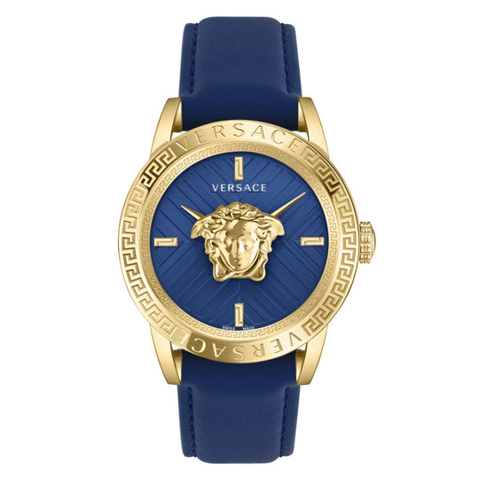 Versace V-Code Quartz Men's Blue Gold Watch VESN00322