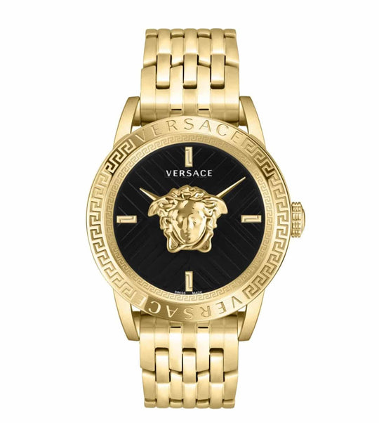 Versace V-Code Quartz Men's Black Gold Watch VESN00922