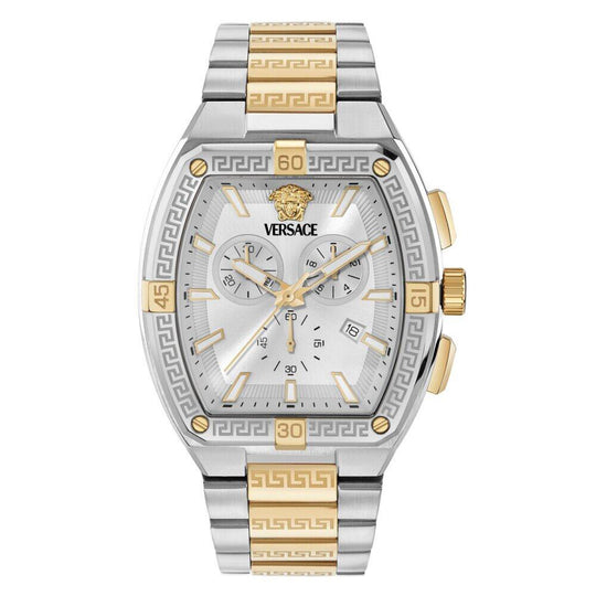 Versace Greca Sport 44mm Silver Two-Tone Men’s Chronograph Watch
