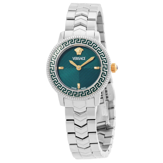 Versace V-Icon Ladies Green Silver Watch VEUCA0424