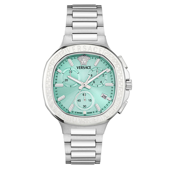 Versace V-Lady Square 40mm Turquoise Chronograph Watch