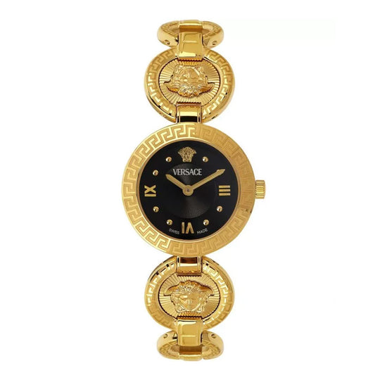 Versace Greca Jewel Ladies’ Black Gold Watch VEWCA0624
