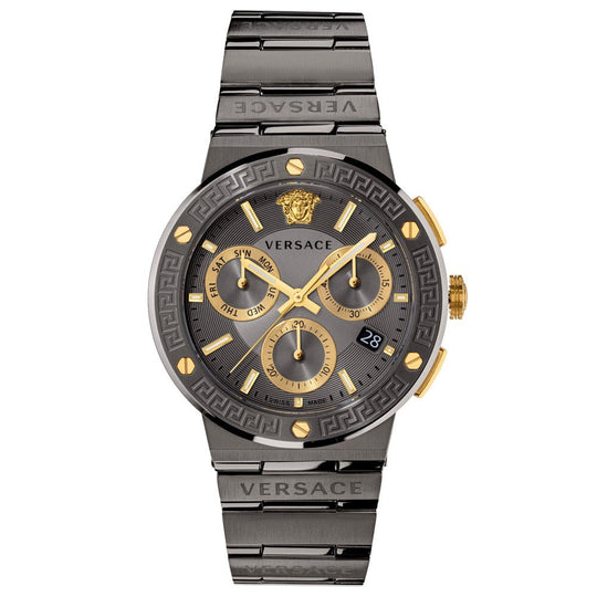 Versace Greca Logo Chronograph Men's Grey Watch VEZ900521