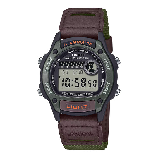 Casio Standard Unisex Brown Green Digital Watch W-220HF-3AVDF