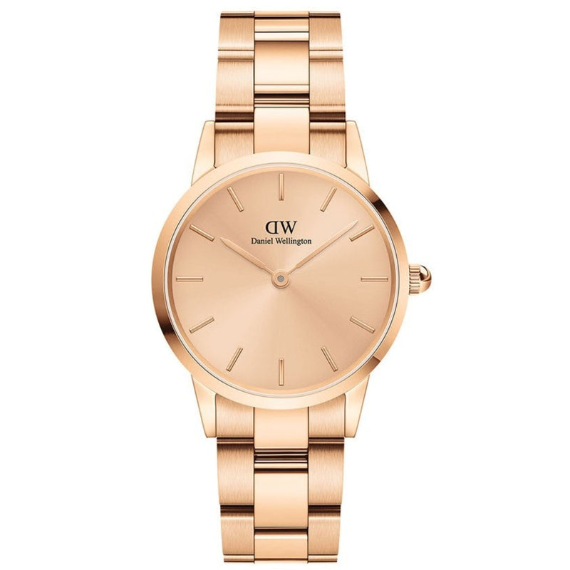 Wd Watch Daniel Wellington Ladies Rose Gold Iconic Link Unitone Watch DW00100401 ...