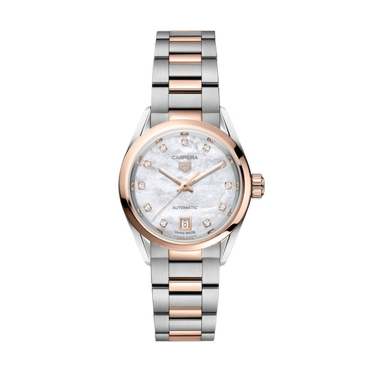 TAG Heuer Carrera Ladies White Rose Gold Watch WBN2450.BD0569