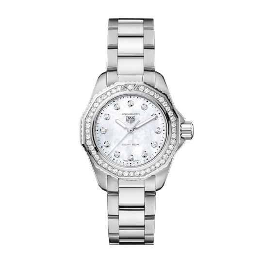 TAG Heuer Aquaracer Ladies White Diamond Quartz Watch WBP1417.BA0622