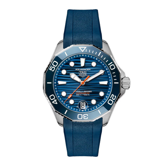 TAG Heuer Aquaracer Professional 300 Date Men’s Blue Rubber Automatic Watch WBP5111.FT6259
