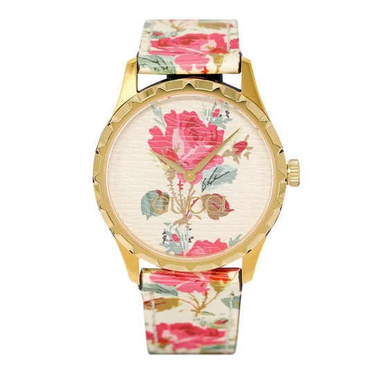 Gucci Watch G-Timeless Ladies 38mm Floral Cream YA1264084