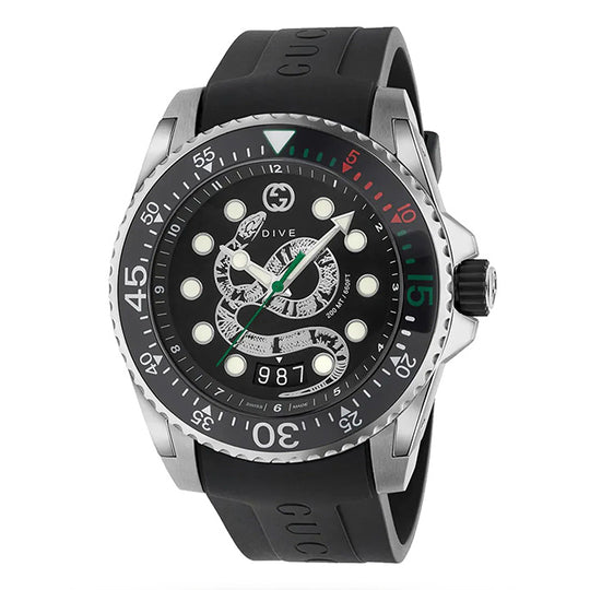 Gucci Watch Dive Men's 45mm Snake Silver YA136217