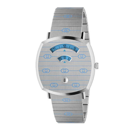 Gucci Watch Grip 38mm Silver Blue YA157437