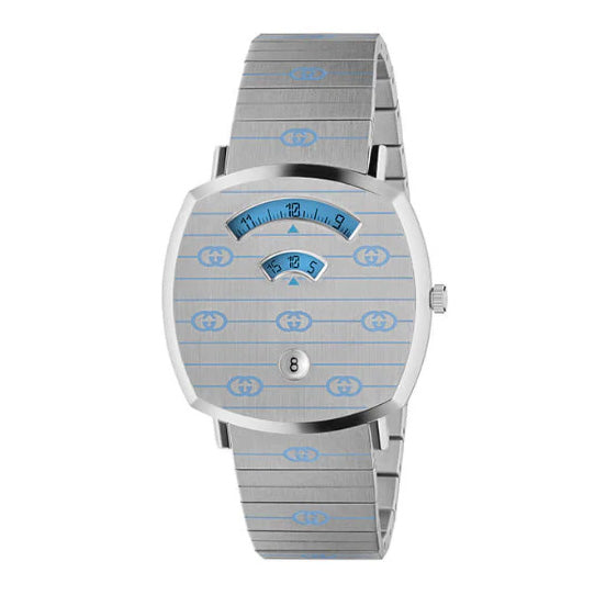Gucci Watch Grip 38mm Silver Blue YA157437