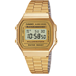Casio Watch Digital Vintage Yellow Gold A168WG-9WDF