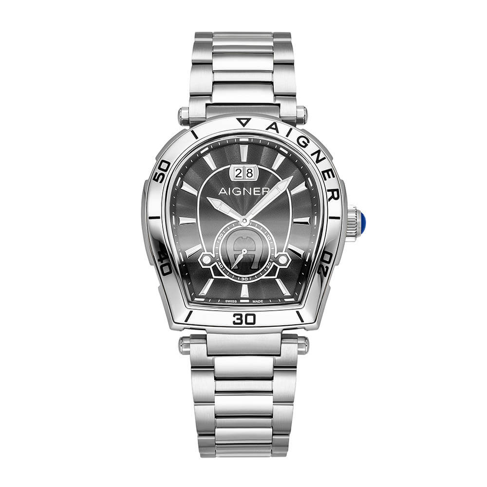 Aigner Trapani Men's Black Stainless Steel Quartz Watch, view 1