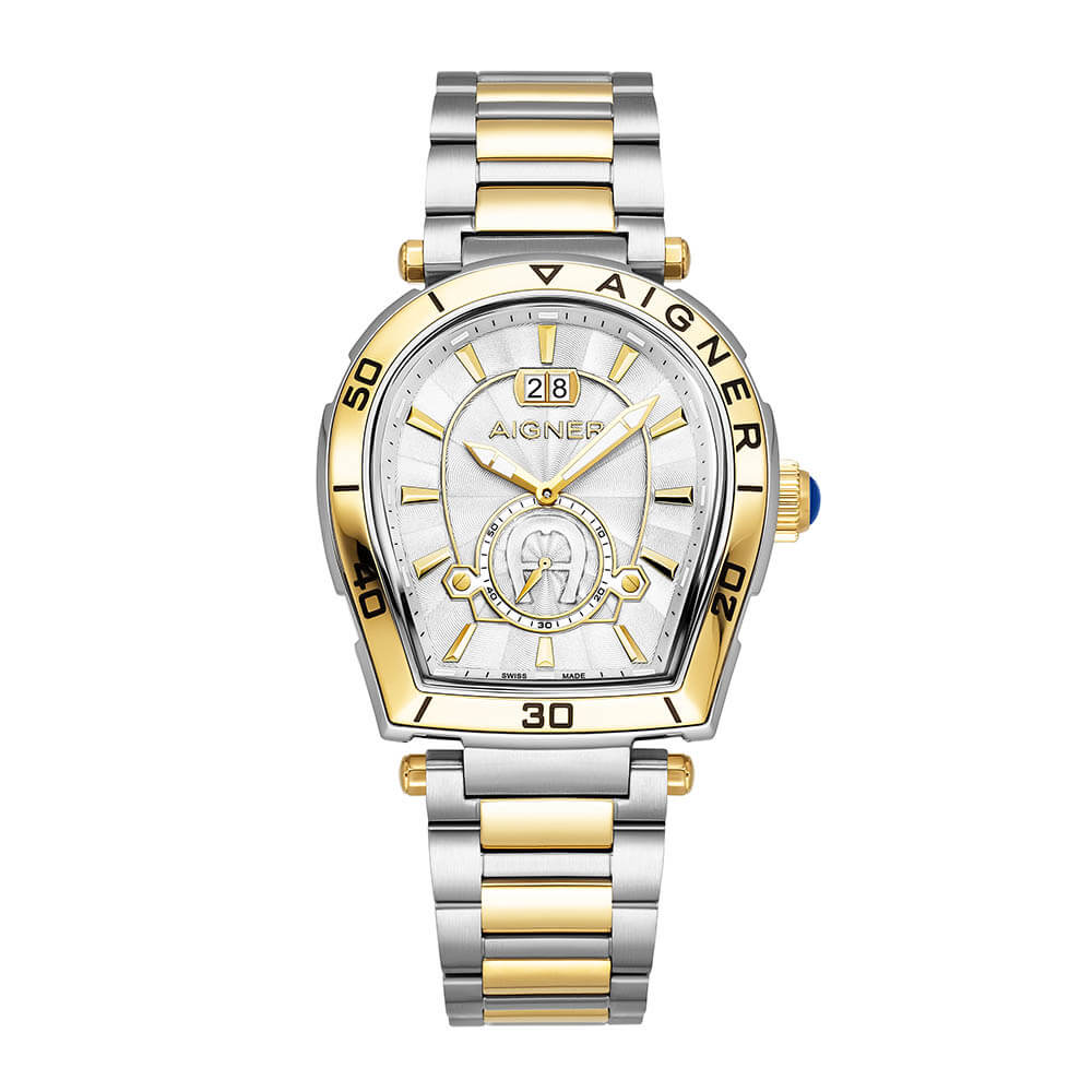 Aigner Trapani Men's Two-Tone Silver Yellow Gold Stainless Steel Watch, view 1