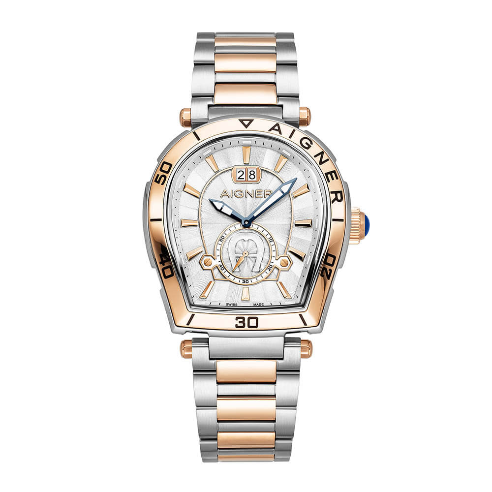 Aigner Trapani Men's Two-Tone Silver Rose Gold Stainless Steel Watch, view 1