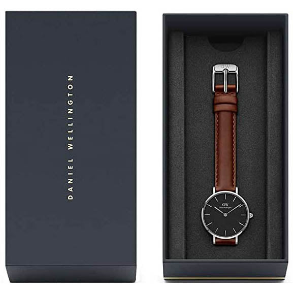Daniel Wellington Cinturino Petite St Mawes – Pelle Italiana Marrone/oro Rosa – Larghezza 12 Mm – Regolabile 145-185 Mm – Compatibile Con Orologi Petite 28mm