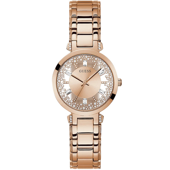 Guess Crystal Clear Ladies Rose Gold Watch GW0470L3