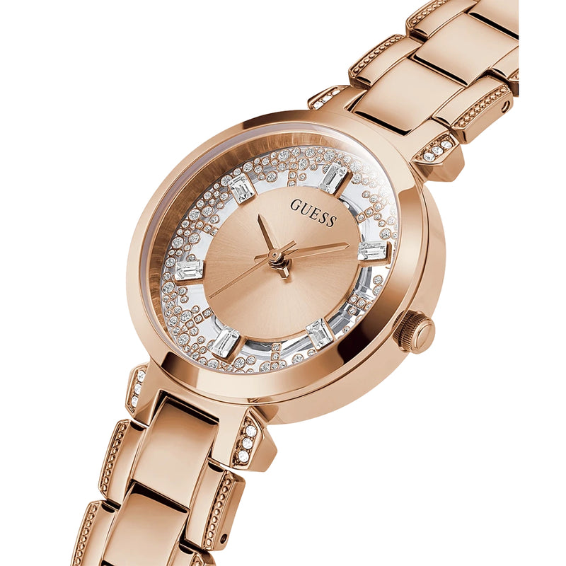 Analogue Watch - Guess Crystal Clear Ladies Rose Gold Watch GW0470L3