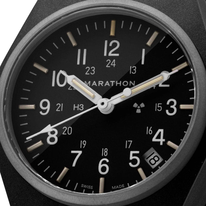 Analogue Watch - Marathon General Purpose Quartz With Date (GPQ) - 34mm No Government Markings Black WW194015-BK-NGM