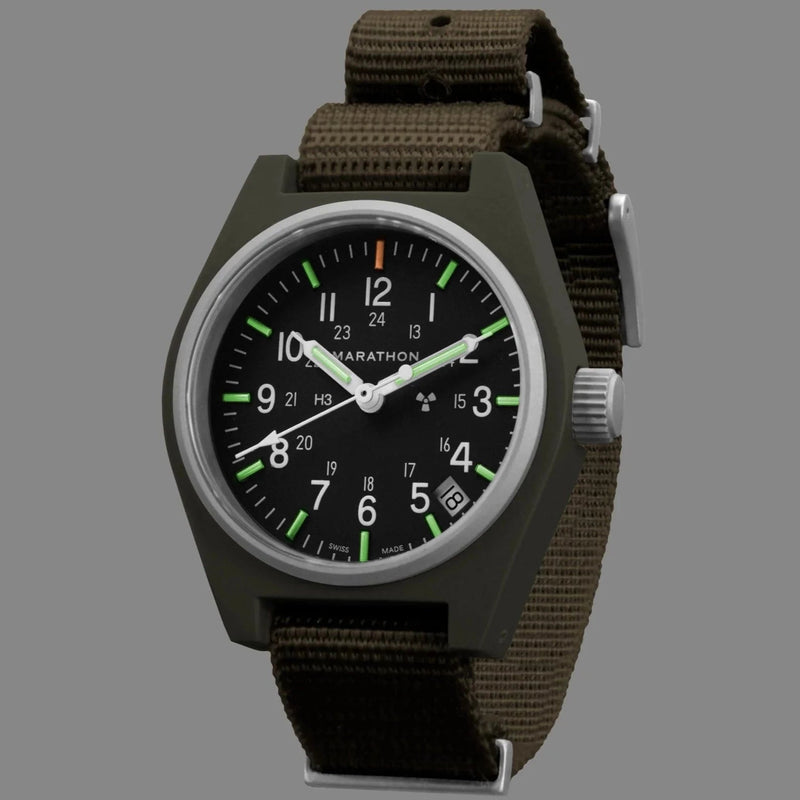 Analogue Watch - Marathon General Purpose Quartz With Date (GPQ) - 34mm No Government Markings Sage Green WW194015-SG-NGM