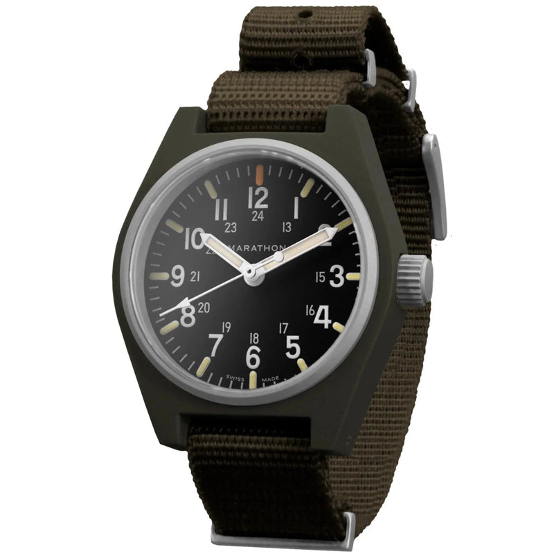 Analogue Watch - Marathon General Purpose Quartz With MaraGlo (GPQ) - 34mm No Government Markings Sage Green WW194009-SG-NGM