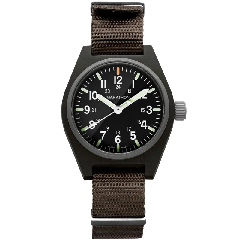 Analogue Watch - Marathon General Purpose Quartz With MaraGlo (GPQ) - 34mm No Government Markings Sage Green WW194009-SG-NGM